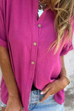 Size Casual Button Down Short Sleeve Loose Shirt Plus Size DJPT