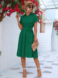 Tie Waist Short Sleeve Dress DJPT