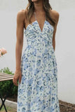 Halter Neck Tiered Maxi Dress DJPT