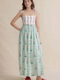 Striped Maxi Cami Dress with Tie Straps DJPT