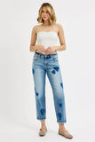 Full Size Mid Rise Fit-boyfriend Heart Shade Jeans Plus Size DJPT