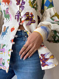Button Up Lantern Sleeve Shirt DJPT
