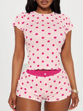 Print Top and Shorts Loungewear Set DJPT