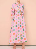 Button Front Long Sleeve Shirt Dress DJPT