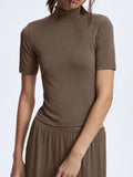 Neck Short Sleeve Top and Pants Set DJPT
