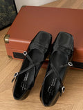 Toe Block Heels Mary Jane Shoes DJPT