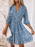 Size Ruffled Hem Floral Dress Plus Size DJPT