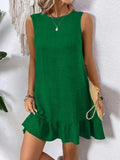 Hem Round Neck Sleeveless Dress DJPT