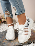 Leopard Lace Up Mesh Athletic DJPT