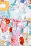 Flower Print Half Puff Sleeve Blouse DJPT