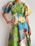 Round Neck Puff Sleeve Dress DJPT