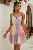 Tie-Shoulder Layered Dress DJPT