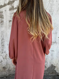 Size Slit V-Neck Balloon Sleeve Midi Dress Plus Size DJPT