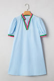Puff Sleeve Swing Dress DJPT