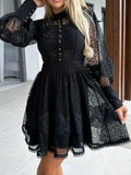 Lantern Sleeve Mini Dress DJPT