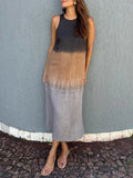Size Sleeveless Gradient Tank Midi Dress Plus Size DJPT