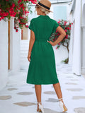 Tie Waist Short Sleeve Dress DJPT