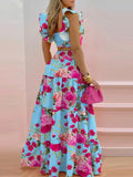 Size Ruffled Cami and Tiered Maxi Skirt Set Plus Size DJPT