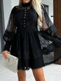 Lantern Sleeve Mini Dress DJPT