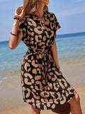 Notched Tie Waist Midi Dress DJPT