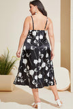 Size Floral Lace Trim Side Slit Night Dress DJPT