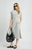 Side Slit Short Sleeve Midi Tee Dress DJPT