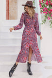 Long Sleeve Slit Midi Dress DJPT