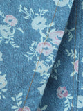 Print Strapless Top and Skort Denim Set DJPT