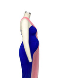 Blue&Pink Tulle Irregular Bandeau Grenadine Off Shoulder Backless Sleeveless Gender Reveal Baby Shower Maternity Jumpsuit Maternity