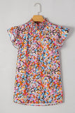 Print Flutter Sleeve Blouse Top DJPT