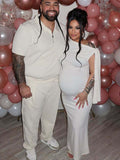 Strap Ties One Shoulder Mermaid Bodycon Elegant Photoshoot Baby Shower Maternity Maxi Dress Maternity