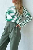 Neck Striped Dropped Shoulder T-Shirt DJPT