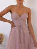 Neck Tulle Midi Dress DJPT