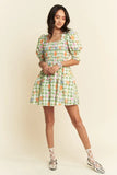 & Dani Fruits Printed Smocking Mini Dress DJPT