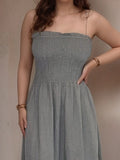 Size Smocked Cami Dress and Jacket Set Plus Size DJPT
