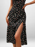 Size Slit Printed Cami Midi Dress Plus Size DJPT
