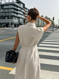 Waist Cap Sleeve Maxi Dress DJPT