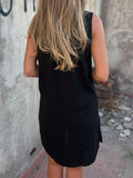 Size Notched Sleeveless Mini Dress Plus Size DJPT