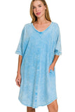 Acid-washed French Terry Tee Shirts Dress DJPT