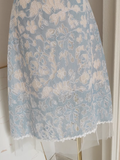 A line Straps Sleeveless Blue Lace Party Dress Holiday Birthday Dresses For Women SD361