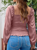 Square Neck Balloon Sleeve Blouse DJPT
