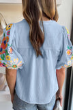 Tie Neck Short Sleeve Blouse DJPT