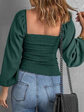 Square Neck Balloon Sleeve Blouse DJPT