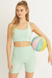 Tree High Waist Seam Detail Active Shorts DJPT