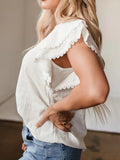 Layered Ruffled Flutter Sleeve Blouse DJPT