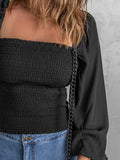 Square Neck Balloon Sleeve Blouse DJPT