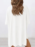 Size Oversized Slit Round Neck Top and Shorts Lounge Set Plus Size DJPT