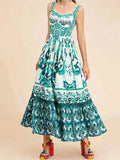 Size Printed Sweetheart Neck Maxi Cami Dress Plus Size DJPT
