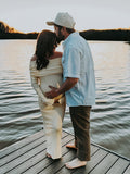 Yellow Knit Off Shoulder Flare Sleeve Mermaid Bodycon Elegant Vacation Photoshoot Baby Shower Maternity Maxi Dress Maternity