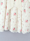 Floral Lace Trim Mini Dress DJPT